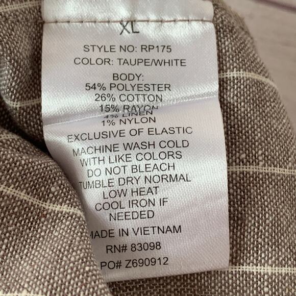 Ci Sono Linen Collection Gray White Striped Jumpsuit Tie String Waist Size XL - Picture 8 of 15